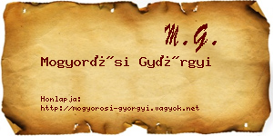 Mogyorósi Györgyi névjegykártya