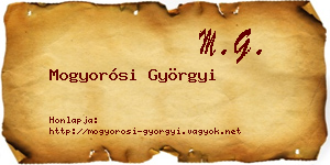 Mogyorósi Györgyi névjegykártya